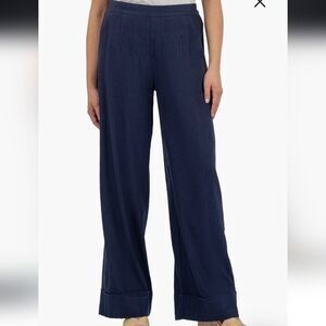 NWT KUT from the Kloth Meg High Waist Ankle Wide Leg Pants Sz Med Navy